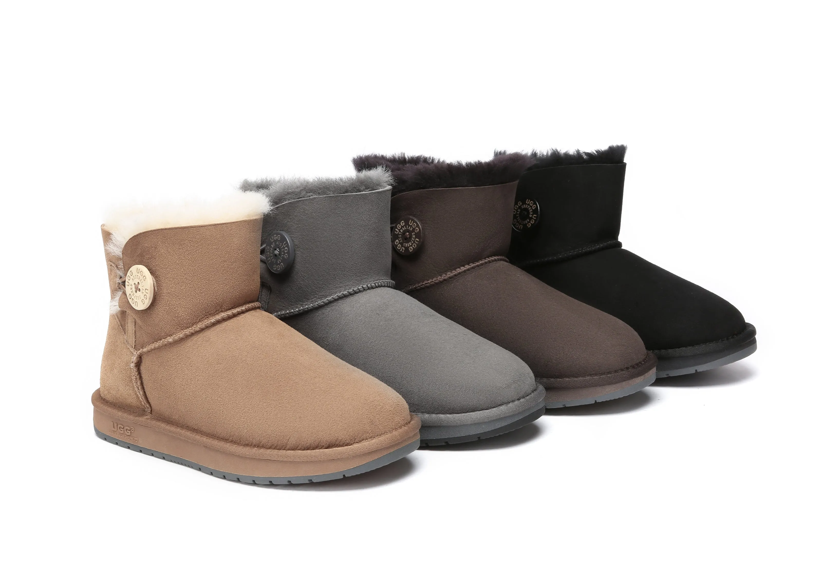 UGG Australian Shepherd Australia Premium Double Face Sheepskin Water Resistant Mini Button Boots