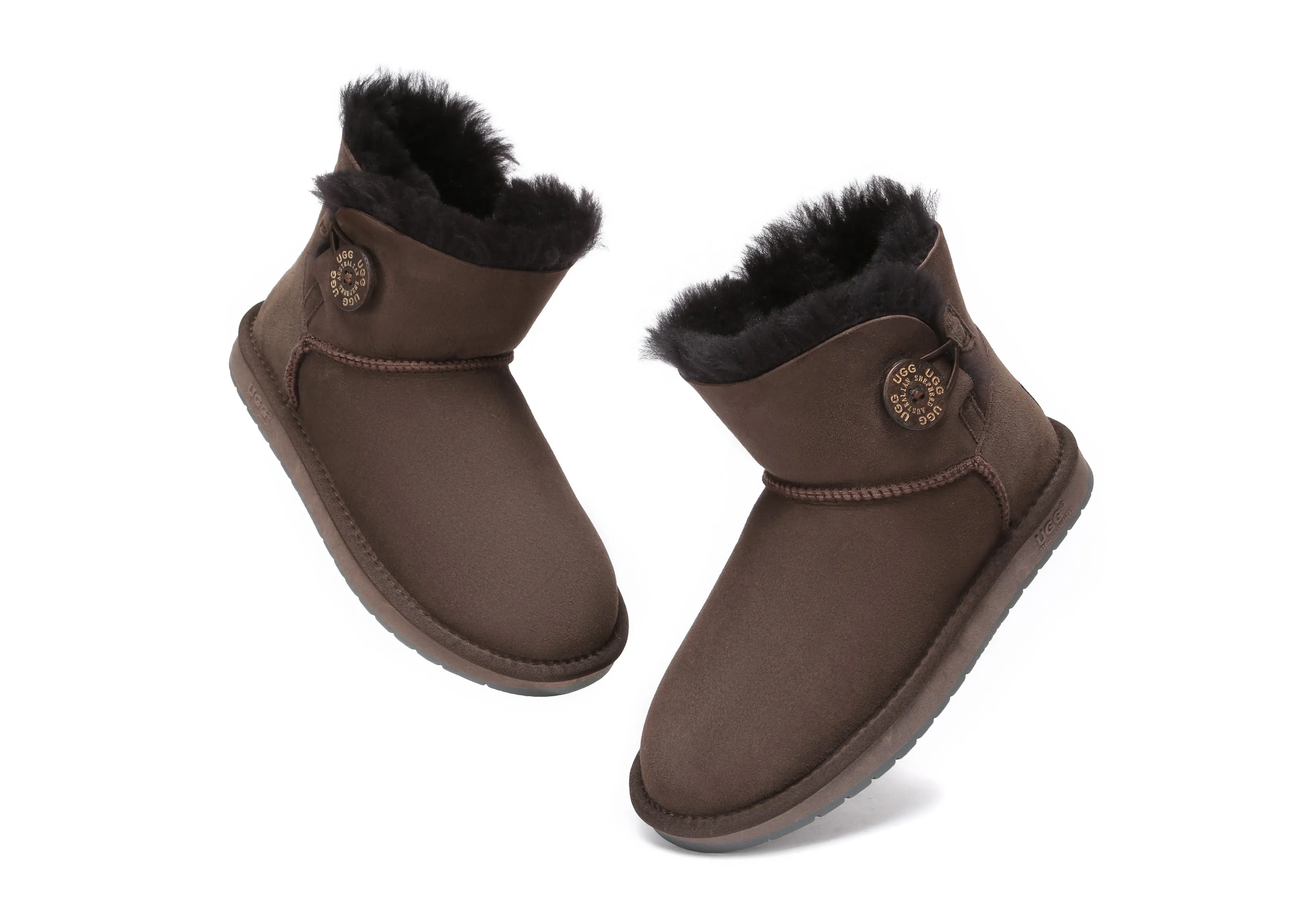 UGG Australian Shepherd Australia Premium Double Face Sheepskin Water Resistant Mini Button Boots