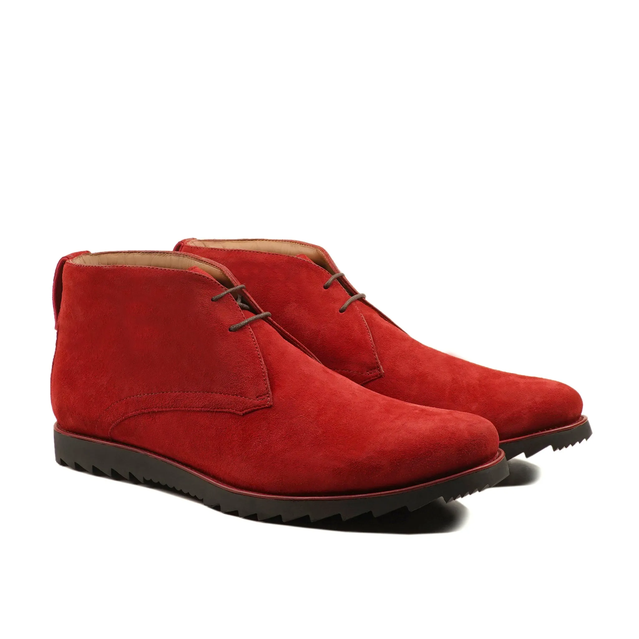 Ver - Men's Red Kid Suede Chukka Boot