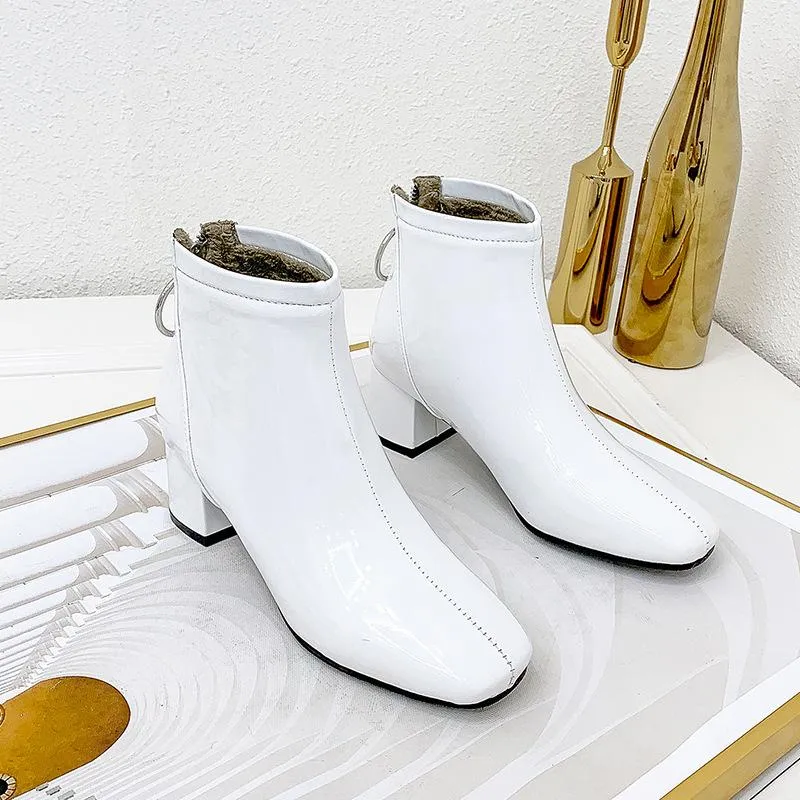 Woman's Patent Leather Ankle Boots