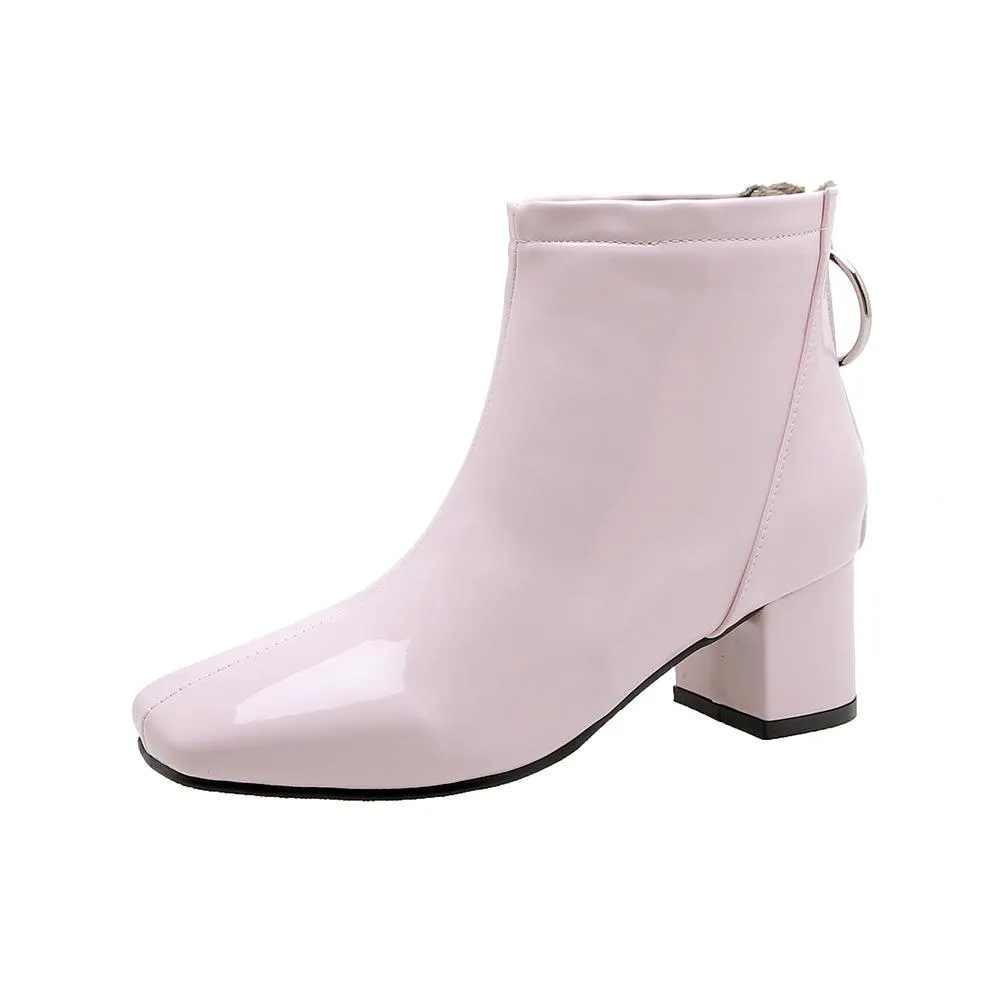 Woman's Patent Leather Ankle Boots