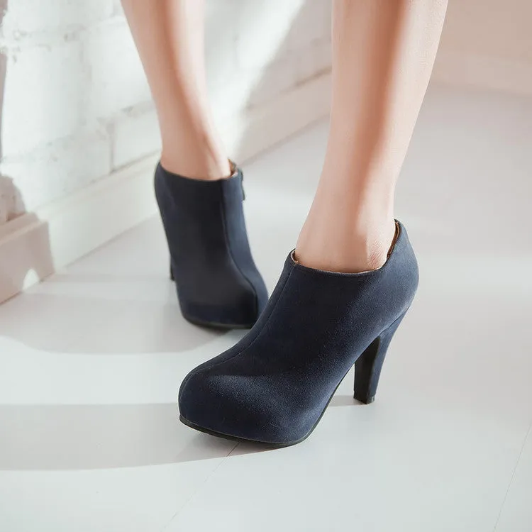 Women Shoes High-heel Thick-heel Size 32-45 Girls Platform Short Boots