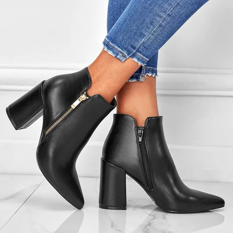 Zipper Ankle Boots